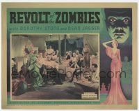 2m357 REVOLT OF THE ZOMBIES LC '36 partygoers watch native dancer, see-through border art, rare!