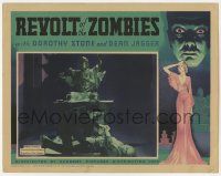 2m359 REVOLT OF THE ZOMBIES LC '36 struggle by sacrificial altar, see-through border art, rare!