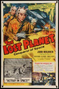 2m685 LOST PLANET chapter 8 1sh '53 Judd Holdren, sci-fi serial, cool art, Astray in Space!