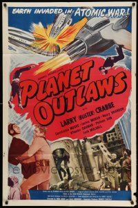 2m744 PLANET OUTLAWS 1sh '53 Buck Rogers serial repackaged as a feature with new footage!
