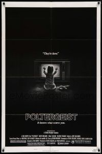 2m745 POLTERGEIST style B 1sh '82 Tobe Hooper & Steven Spielberg, the first real ghost story!