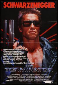 2m789 TERMINATOR 1sh '84 classic image of cyborg Arnold Schwarzenegger, no border design!