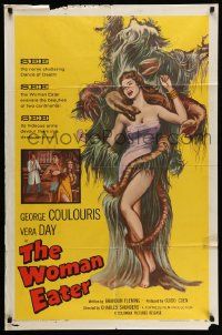 2m832 WOMAN EATER 1sh '59 art of wacky tree monster eating super sexy woman in skimpy outfit!