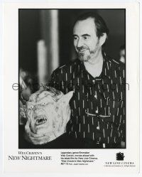2m209 NEW NIGHTMARE 8x10 still '94 c/u of director Wes Craven holding Freddy Kruger monster head!