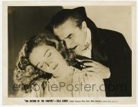 2m211 RETURN OF THE VAMPIRE 8x10.25 still '44 c/u of creepy Bela Lugosi about to feed on Nina Foch!