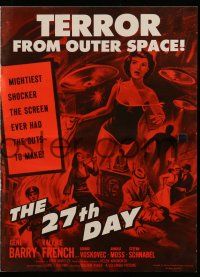 2m088 27th DAY pressbook '57 terror from space, five people given the power to destroy nations!