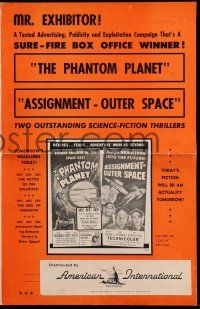 2m159 PHANTOM PLANET/ASSIGNMENT-OUTER SPACE pressbook '62 outstanding science fiction thrillers!