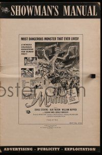 2m104 DEADLY MANTIS pressbook '57 Universal horror, classic art of giant rampaging insect!