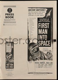 2m106 FIRST MAN INTO SPACE pressbook '59 the most dangerous & daring mission, cool astronaut art!