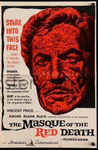 2m144 MASQUE OF THE RED DEATH pressbook '64 cool montage art of Vincent Price by Reynold Brown!