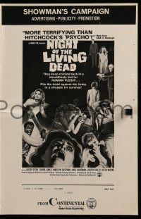 2m151 NIGHT OF THE LIVING DEAD pressbook '68 George Romero zombie classic!