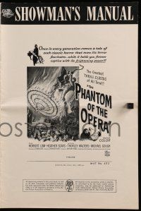 2m158 PHANTOM OF THE OPERA pressbook '62 Hammer horror, Herbert Lom, cool art by Reynold Brown!