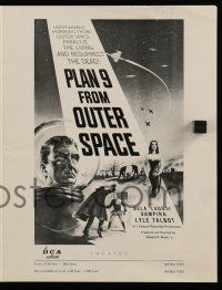 2m161 PLAN 9 FROM OUTER SPACE pressbook '58 directed by Ed Wood, arguably the worst movie ever!