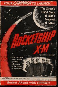 2m167 ROCKETSHIP X-M pressbook '50 the screen's FIRST story of man's conquest of space!