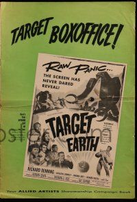 2m176 TARGET EARTH pressbook '54 raw panic the screen has never dared reveal, cool sci-fi art!
