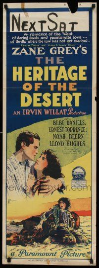 2p038 HERITAGE OF THE DESERT long Aust daybill '24 John Richardson art of Bebe Daniels, ultra rare!