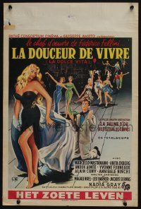 2p774 LA DOLCE VITA Belgian '60 Federico Fellini, Yves Thos art of sexy Anita Ekberg & Mastroianni