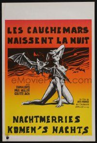 2p794 NIGHTMARES COME AT NIGHT Belgian '70 Les Cauchemars Naissent La Nuit, art of sexy girl & bat