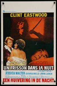 2p800 PLAY MISTY FOR ME Belgian '71 classic Clint Eastwood, image of Jessica Walter with knife!