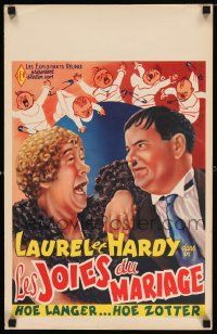 2p834 TWICE TWO Belgian R50s wacky art of Stan Laurel & Oliver Hardy, Hal Roach