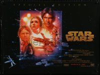 2p071 STAR WARS advance DS British quad R97 George Lucas classic sci-fi epic, great art by Drew!