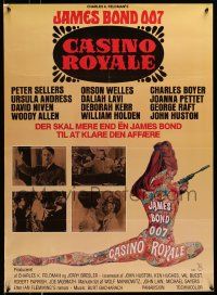 2p162 CASINO ROYALE Danish R70s all-star James Bond spy spoof, sexy psychedelic art by McGinnis!