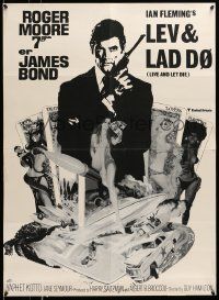 2p185 LIVE & LET DIE Danish R70s completely different art of Roger Moore as James Bond!