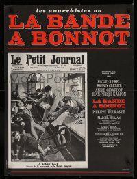 2p124 BONNOT'S GANG French 22x30 '69 Philippe Fourastie's La Bande a Bonnot, cool newspaper art!