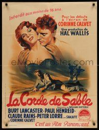 2p145 ROPE OF SAND French 24x32 '49 Lancaster punching Henreid and with Corinne Calvet by Soubie!