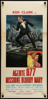 2p244 AGENT 077 MISSION BLOODY MARY Italian locandina '65 Grieco's Agente 077 missione Bloody Mary