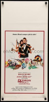 2p279 OCTOPUSSY Italian locandina '83 sexy Maud Adams & Roger Moore as James Bond by Daniel Goozee