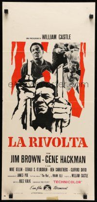 2p285 RIOT Italian locandina '69 Jim Brown, Gene Hackman, prison escape!