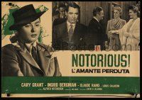 2p232 NOTORIOUS Italian photobusta R60s Cary Grant & Ingrid Bergman, Alfred Hitchcock classic!