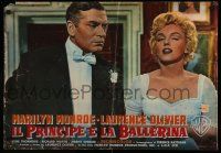 2p235 PRINCE & THE SHOWGIRL Italian photobusta '57 c/u of sexy Marilyn Monroe & Laurence Olivier!