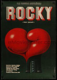 2p361 ROCKY Polish 26x37 '78 cool different boxing glove artwork by Edward Lutczyn!