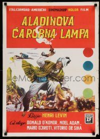 2p583 WONDERS OF ALADDIN Yugoslavian 20x28 '61 Bava's Le Meraviglie di Aladino, Donald O'Connor!