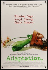 2r012 ADAPTATION advance DS 1sh '02 Chris Cooper, Meryl Streep, Nicolas Cage as broken flowerpot!