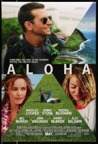 2r028 ALOHA advance DS 1sh '15 Bradley Cooper, Emma Stone, Rachel McAdams, Alec Baldwin!