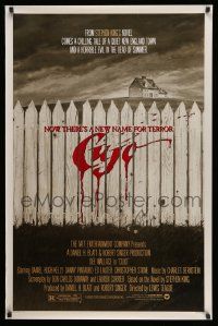 2r172 CUJO 1sh '83 Stephen King, artwork of bloody fence & house by Robert Tanenbaum!