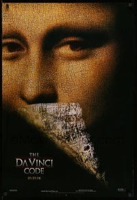 2r174 DA VINCI CODE teaser DS 1sh '06 Tom Hanks, Audrey Tautou, novel by Dan Brown, Mona Lisa!