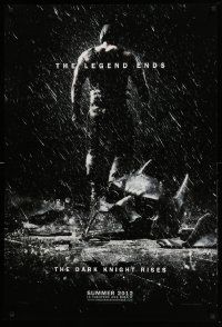 2r184 DARK KNIGHT RISES teaser DS 1sh '12 Tom Hardy as Bane, cool image of broken mask in the rain!