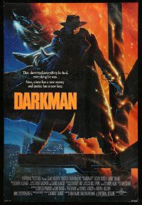 2r185 DARKMAN DS 1sh '90 directed by Sam Raimi, cool Alvin art of masked hero Liam Neeson!