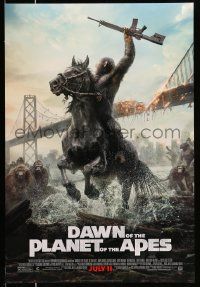 2r187 DAWN OF THE PLANET OF THE APES style C advance DS 1sh '14 great image of ape on horseback!