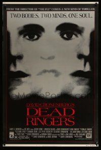 2r190 DEAD RINGERS 1sh '88 Jeremy Irons & Genevieve Bujold, directed by David Cronenberg!