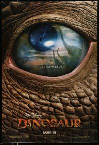 2r198 DINOSAUR teaser DS 1sh '00 Disney, great image of prehistoric world in dinosaur eye!