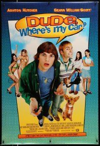 2r206 DUDE, WHERE'S MY CAR? style A DS 1sh '00 bewildered Ashton Kutcher, Seann William Scott!