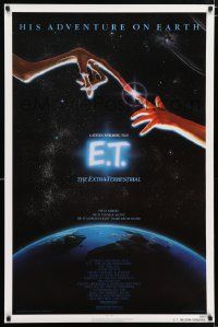 2r209 E.T. THE EXTRA TERRESTRIAL 1sh '83 Drew Barrymore, Spielberg, Alvin art, continuous release!