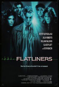 2r260 FLATLINERS int'l advance 1sh '90 Kiefer Sutherland, Julia Roberts, Kevin Bacon, Baldwin!