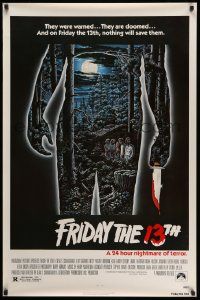 2r266 FRIDAY THE 13th 1sh '80 great Alex Ebel art, slasher classic, 24 hours of terror!