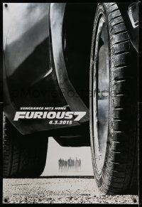 2r274 FURIOUS 7 teaser DS 1sh '15 Jason Statham, Dwayne Johnson, Vin Diesel, close up image of car!
